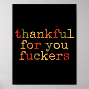 Affiche Rétro Vintage Drôle de Thanksgiving Reconnaissant