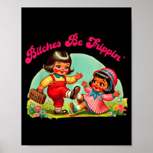 Affiche Rétro Vintage Es Déconne Humour Drôle Sarcastique