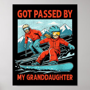 Affiche Rétro Vintage Fait du Vélo par Ma Petite-Fille Drô