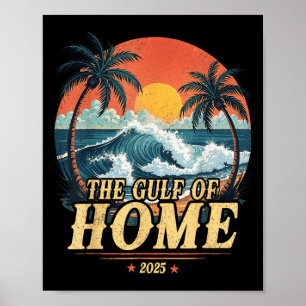 Affiche Retro Vintage Gulf Of Home 2025 Vêtements Tee Amer
