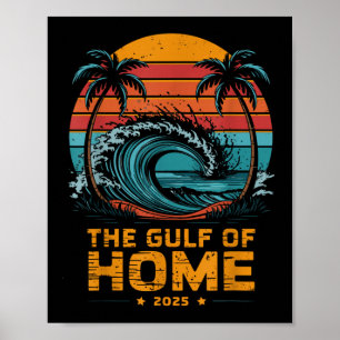 Affiche Retro Vintage Gulf Of Home 2025 Vêtements Tee Amer