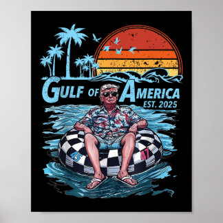 Affiche Retro Vintage Gulf Of Us America 2025 American Fla