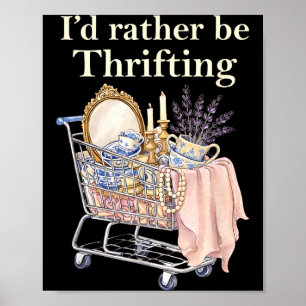 Affiche Rétro Vintage Je Préfère Faire Du Shopping Solidai