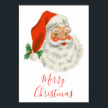 Affiche Rétro Vintage Jolly Santa Claus de Christmas<br><div class="desc">Une affiche avec une photo festive rétro. Le vieux Père Noël Jolly avec ses joues rousses et son sourire chaleureux et amical. Un peu de nostalgie de l'ancienne école pour les vieux temps,  cette image rappelle les souvenirs des célébrations du passé de Noël.</div>