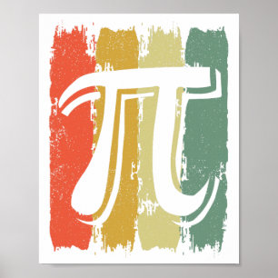 Affiche Retro Vintage Pi Math Geek Mathématicien Jour Pi