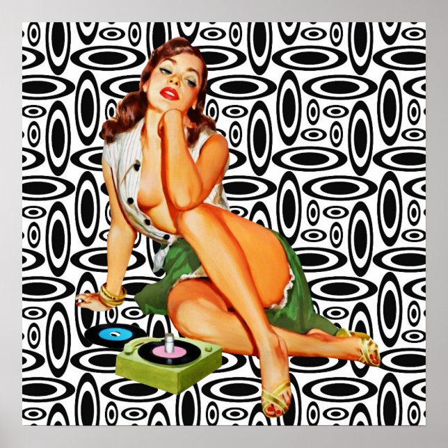 Affiche Retro Vintage pin up girl (Devant)