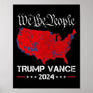 Affiche Retro Vintage Trump Vance 2024 Nous Le Peuple Élec
