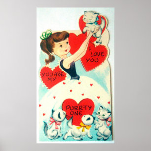 Affiche Retro vintage Valentine Chats