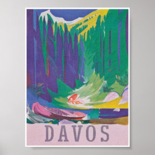 Affiche rétro Vintage voyage de Davos
