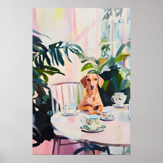 Affiche Retro Vizsla Poster, Vizsla Oil Painting, Vintage