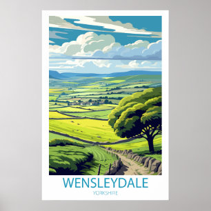 Affiche Retro Voyage Wensleydale Yorkshire Wall Art