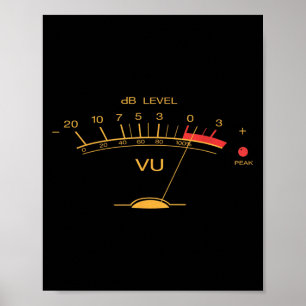 Affiche Retro Vu Meter Audio Ingénieur Vintage M'enregistr