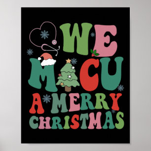 Affiche Rétro We Micu Un Joyeux Noël Medical Icu Rn Aide