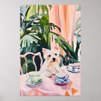 Affiche Retro West Highland White Terrier Poster, Westie