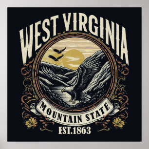 Affiche Retro West Virginia