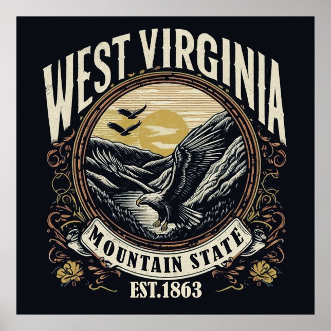Affiche Retro West Virginia (Devant)