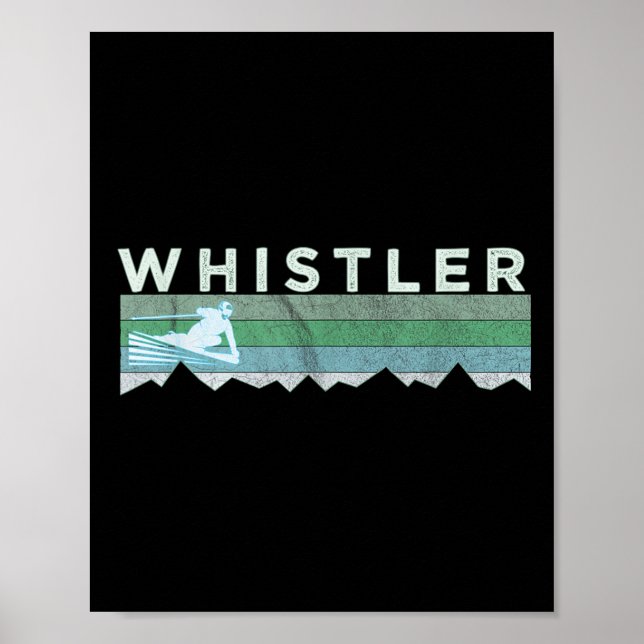 Affiche Rétro Whistler Bc Canada en détresse Ski  (Devant)