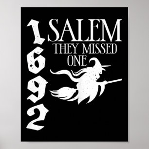 Affiche Retro Witchy Salem 1692 Ils Ont Manqué Une Sorcièr