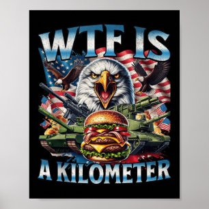 Affiche Rétro Wtf Est Un Kilomètre Drôle Patriotique Améri