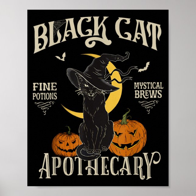 Affiche Retro Y Halloween Costume Black Cat M Athecary  (Devant)