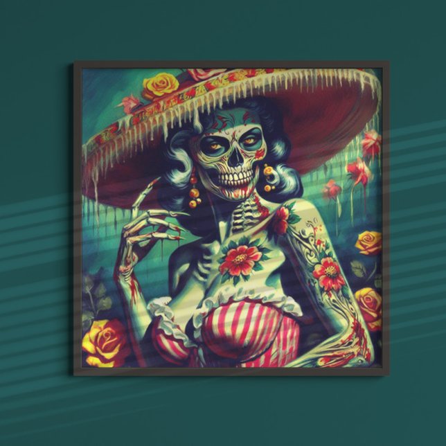 Affiche Retro Zombie Pin-up (Créateur téléchargé)