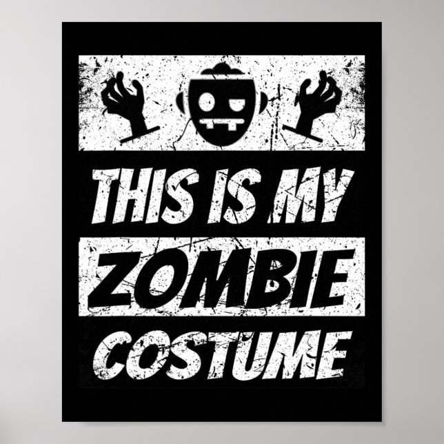 Affiche Retro Zombies Halloween Garçons Enfants Costume am (Devant)