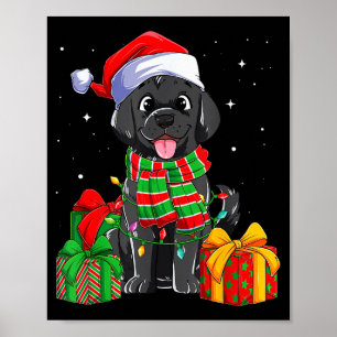 Affiche Rétroéclairage de Noël Retriever Labrador Noir Xma