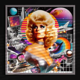 Affiche Rétrofuturisme Sci-Fi Femme