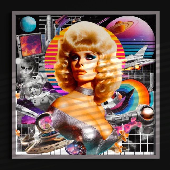 Affiche Rétrofuturisme Sci-Fi Femme (Créateur téléchargé)
