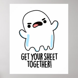 Affiche Retrouvez votre feuille ensemble Funny Ghost Pun