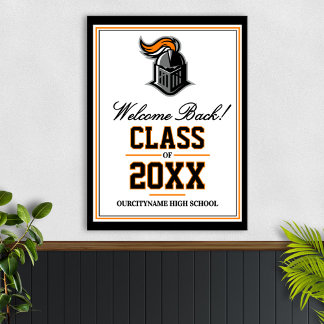 Affiche Réunion de classe de mascotte de l'école Bienvenue