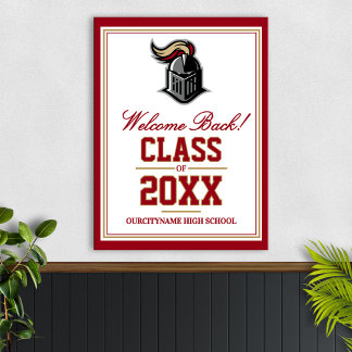 Affiche Réunion de classe de mascotte de l'école Bienvenue