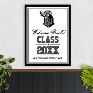 Affiche Réunion de classe de mascotte d'école Bienvenue