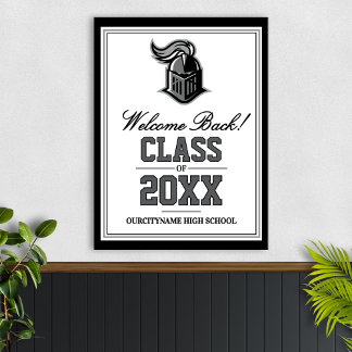 Affiche Réunion de classe de mascotte d'école Bienvenue