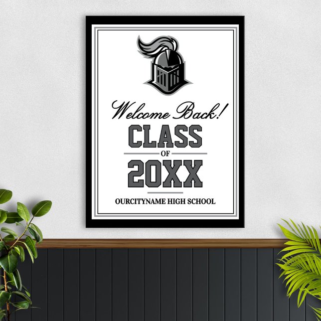 Affiche Réunion de classe de mascotte d'école Bienvenue (Créateur téléchargé)