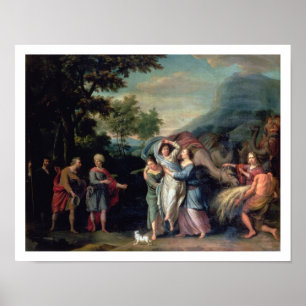 Affiche Réunion de Jacob et de Laban avec Rachel, Leah et