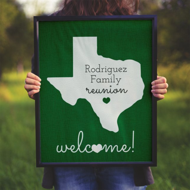 Affiche Réunion familiale de l'État vert du Texas (Créateur téléchargé)