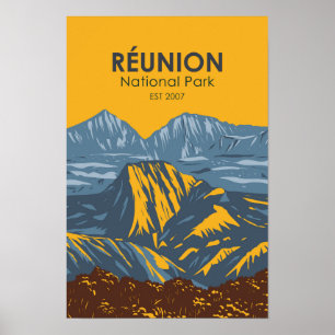 Affiche Reunion National Park Vintage