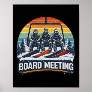 Affiche Réunions de planche de snowboard Remontée mécaniqu