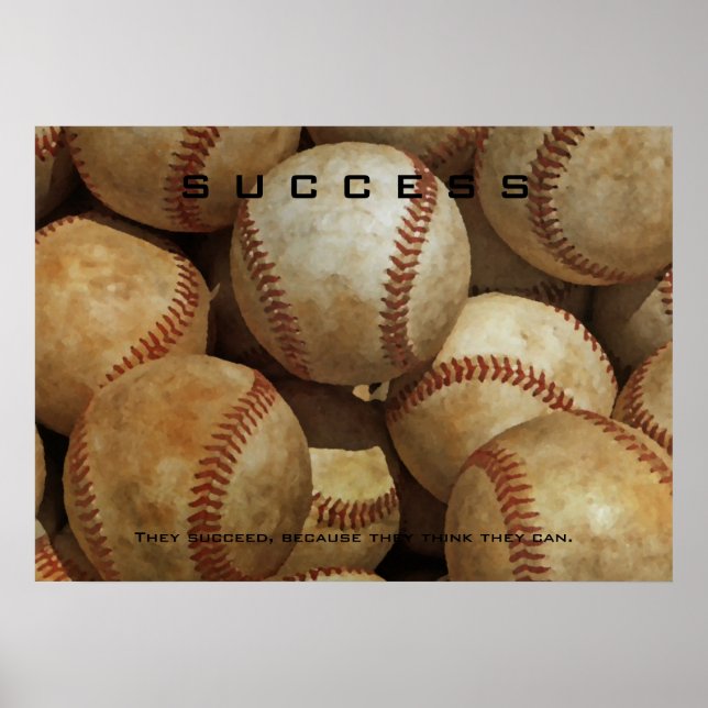 Affiche Réussite Baseball Artwork Motivational Inspire (Devant)