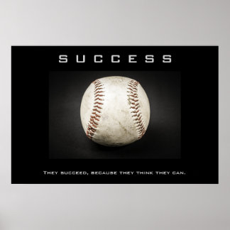 Affiche Réussite Baseball Artwork Motivational Inspire