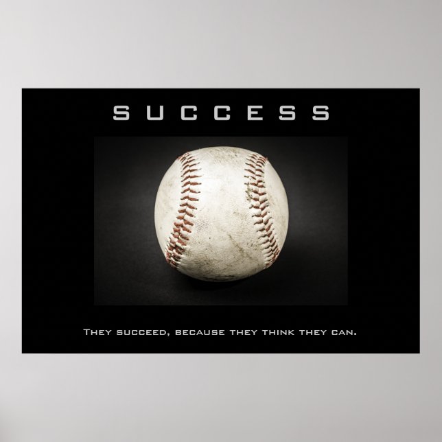 Affiche Réussite Baseball Artwork Motivational Inspire (Devant)