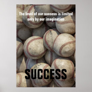 Affiche Réussite Baseball Inspiration Motivation