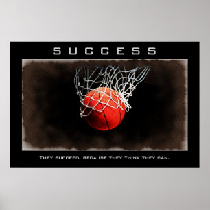 Affiche Réussite Basketball Artwork Motivational Inspire