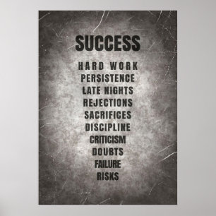Affiche Réussite Discipline du travail acharné