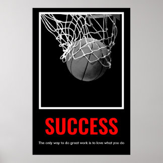 Affiche Réussite Motivation Basketball tendance