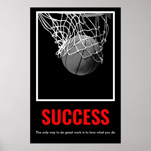 Affiche Réussite Motivation Basketball tendance (Devant)