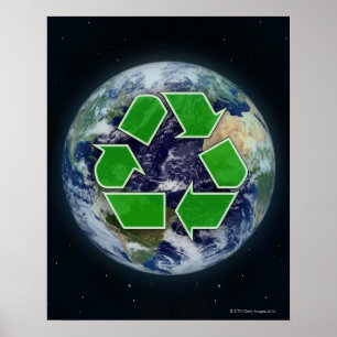 Affiche Réutilisation du symbole et de la terre de planè