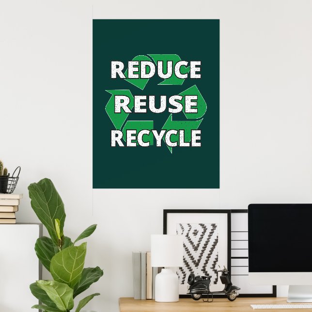 Affiche Réutiliser le Jour des terres de recyclage tous le (Bureau à domicile)