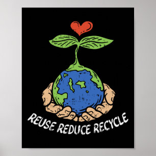 Affiche Réutiliser Réduire Recycle Enregistrer Jour des te